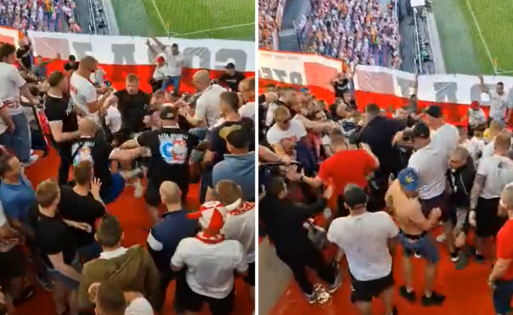 'Gramy u siebie'. Polacy przejęli stadion w Rotterdamie. Nagle zaczęli się bić [WIDEO]